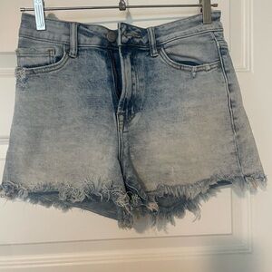 SOLD Blue Frayed Jean Shorts